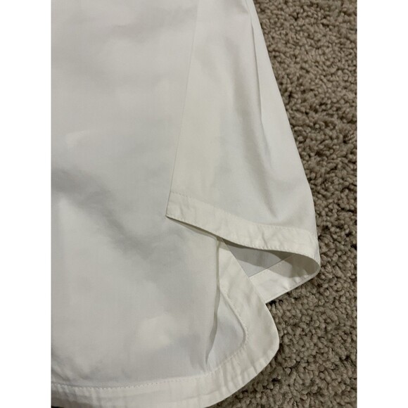 Lafayette 148 White Poplin Button Up Shirt Size 14 Womens Long Sleeve Blouse - Picture 3 of 12